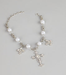 Gilded Drama Pearl Embellished Statement Necklace