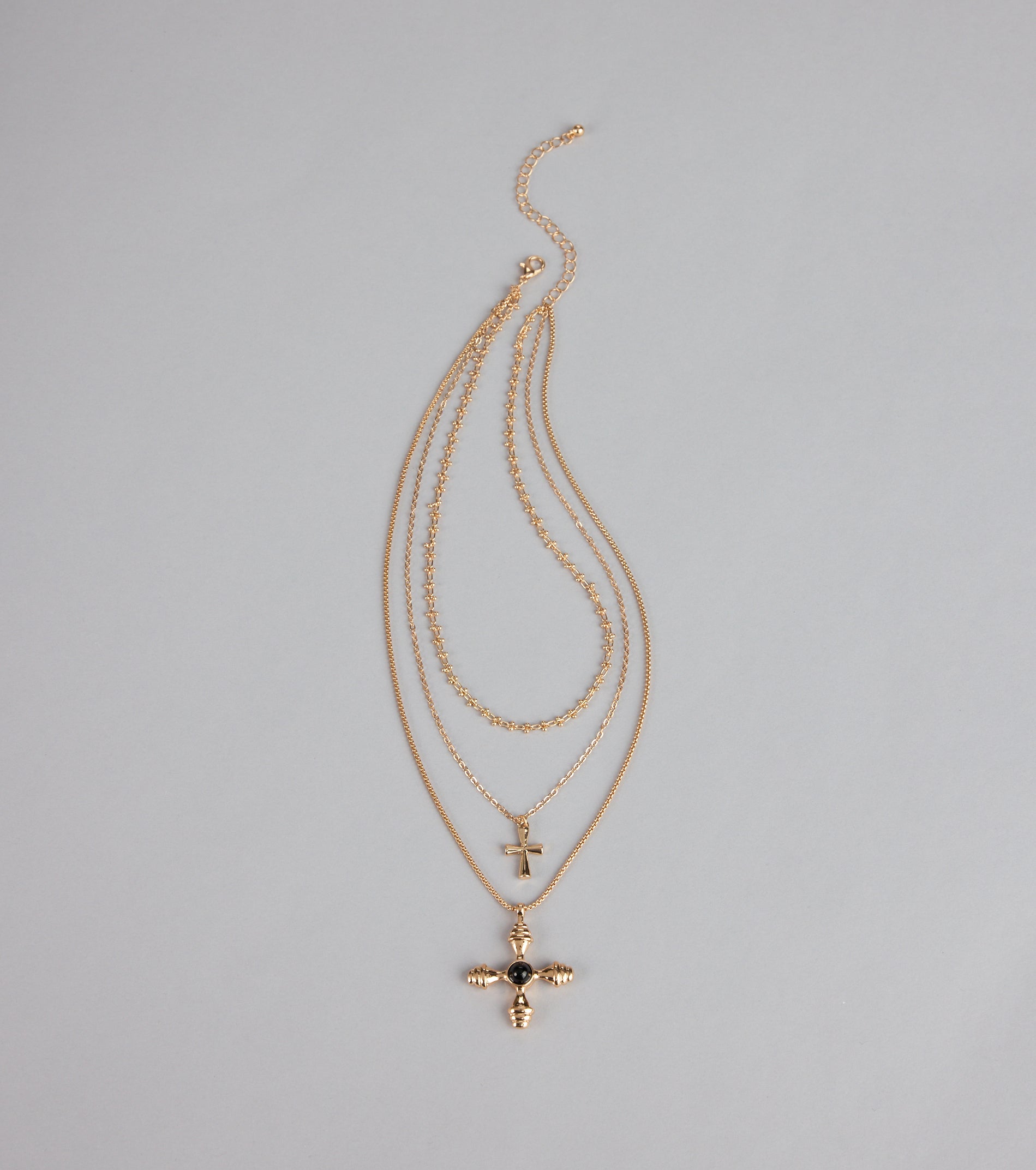 Faithful Layers Cross Charm Necklace