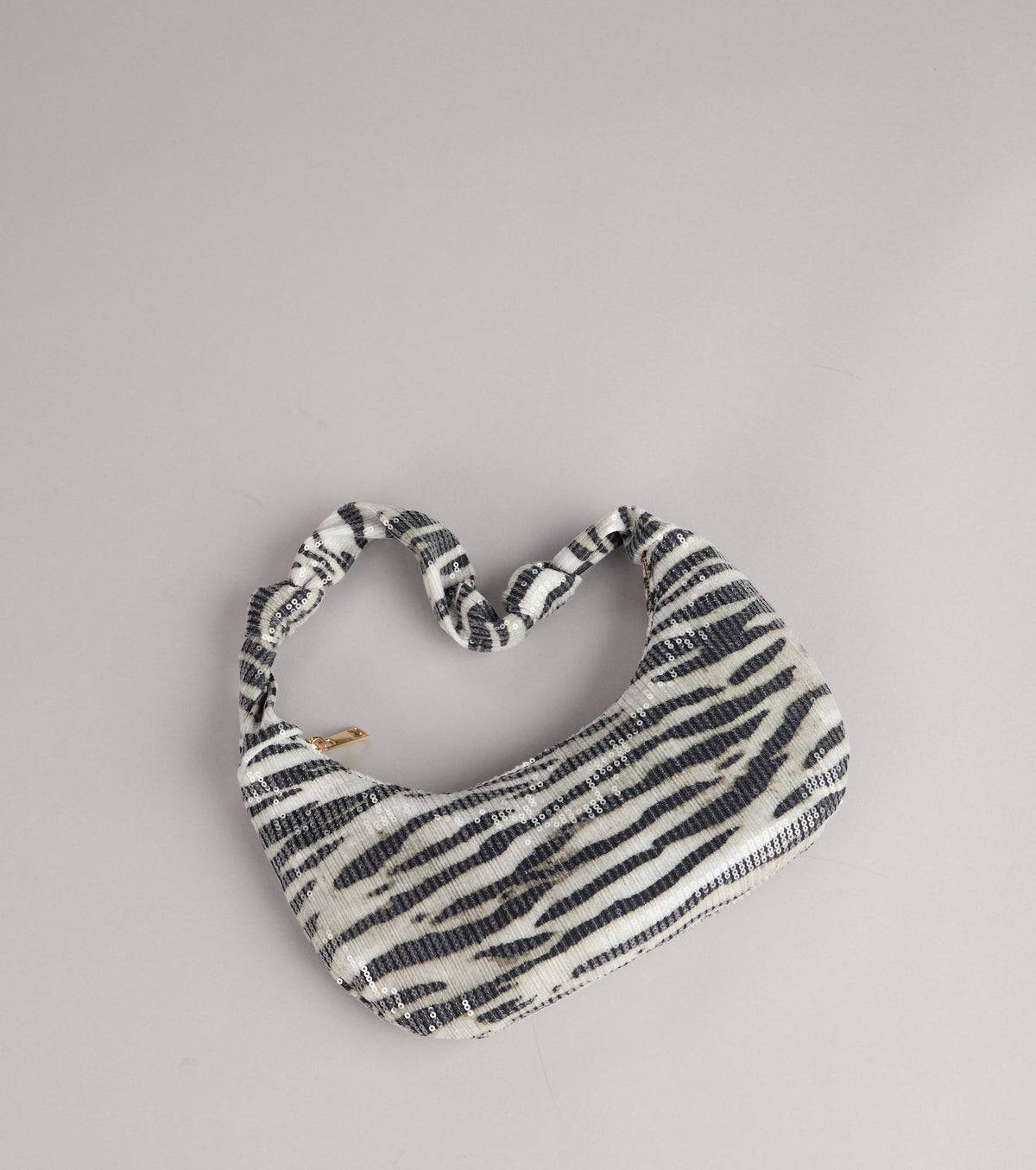 Lowkey Bold Zebra Sequin Shoulder Bag