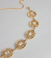 Golden Hour Glam Rhinestone Chain-Link Belt