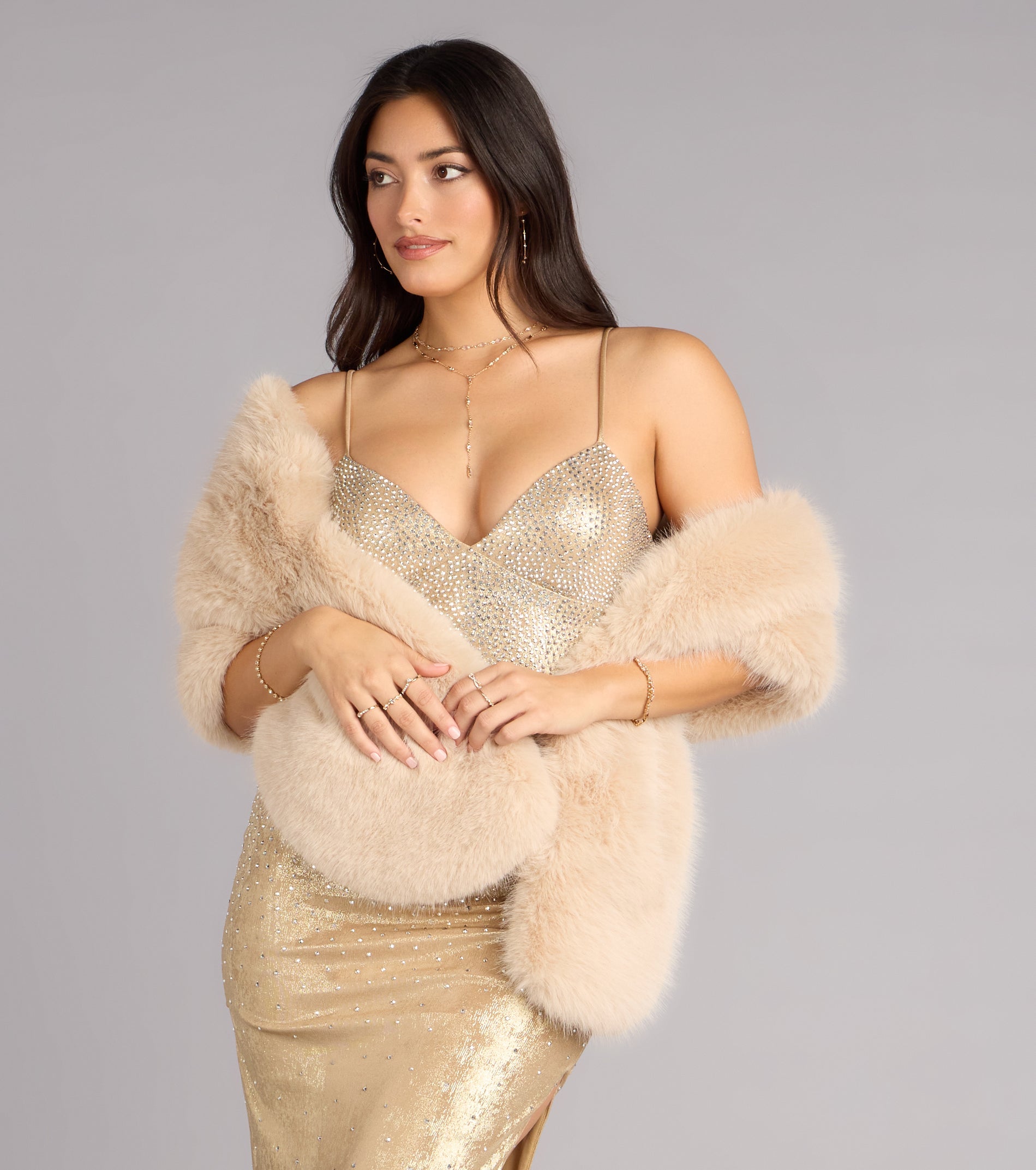 Wrapped In Luxe Faux Fur Shawl