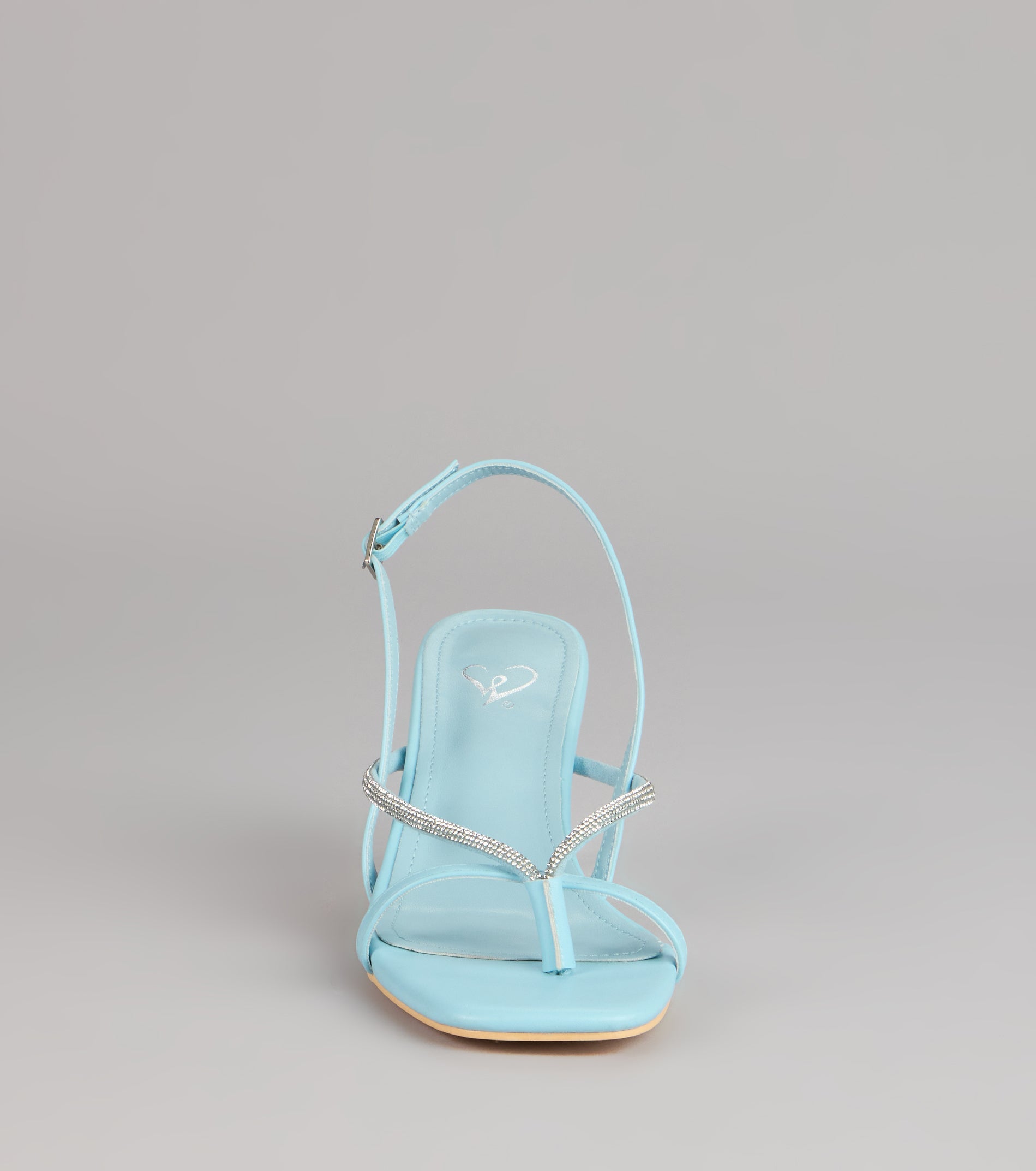 Icy Plans Rhinestone Thong Slingback Heels