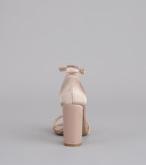 Keep It Chic Satin Block Heels
