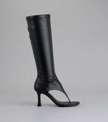Step Ahead Open Thong Stiletto Boots