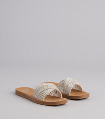 Shimmer Steps Rhinestone Slide Sandals