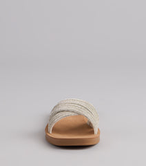Shimmer Steps Rhinestone Slide Sandals