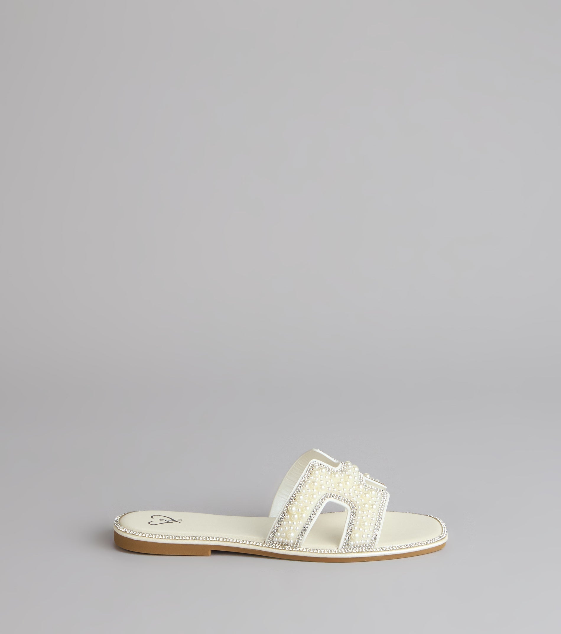 I Do Glam Faux Pearl Rhinestone Sandals